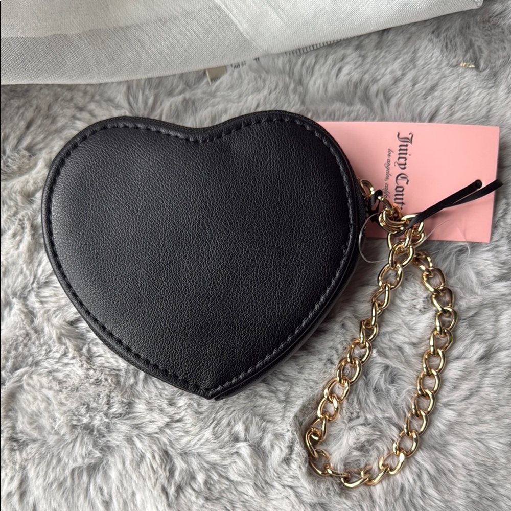 Juicy Couture Black and Gold Heart Clutch - Picture 2 of 6